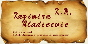 Kazimira Mladićević vizit kartica